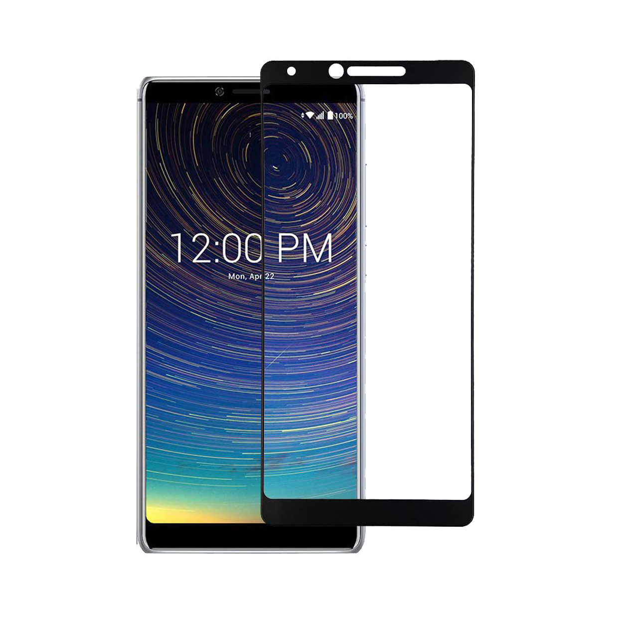 Coolpad Legacy 6.36in (2019) 3705A Full Tempered Glass Screen Protector Case Friendly (Black Edge)
